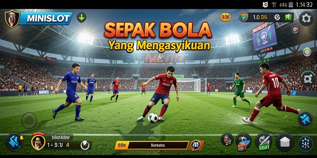 Gameplay menarik dalam MINISLOT dengan aksi sepak bola yang intens.